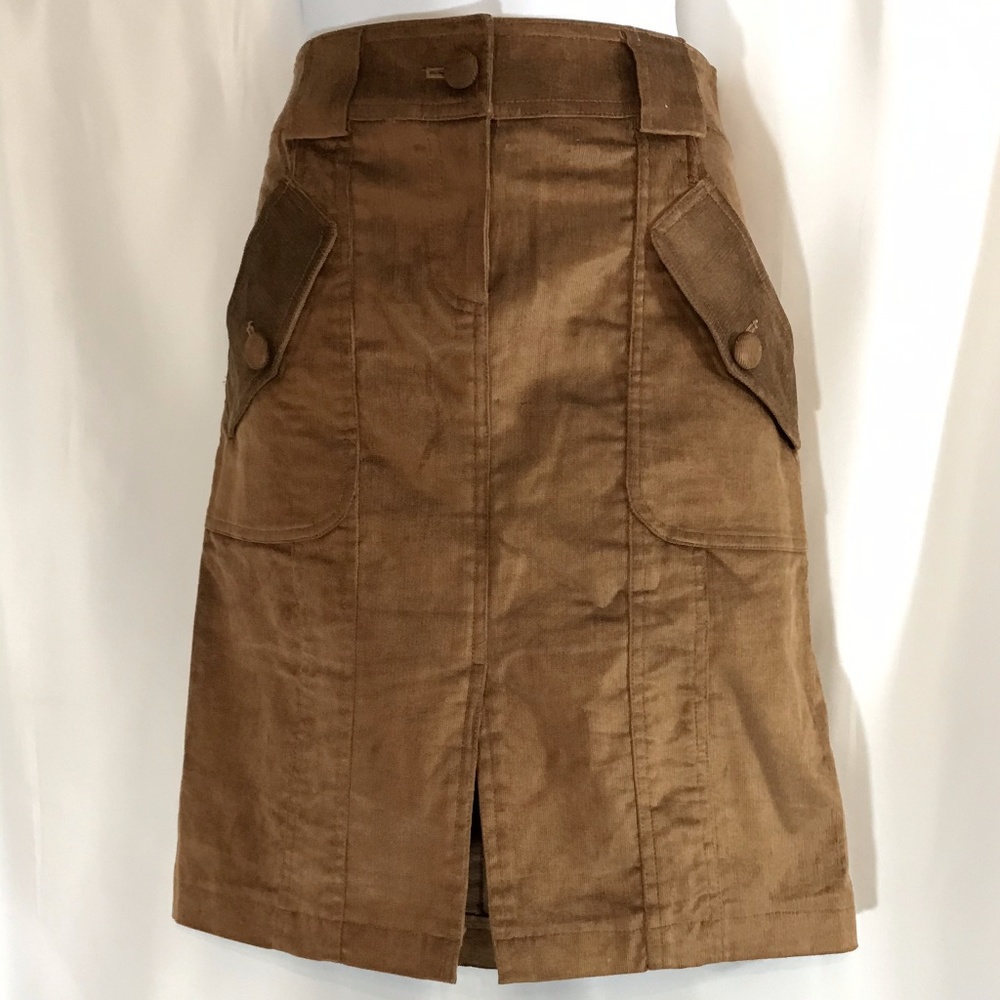 Brown Thin Cord Lined SKIRT by Cache